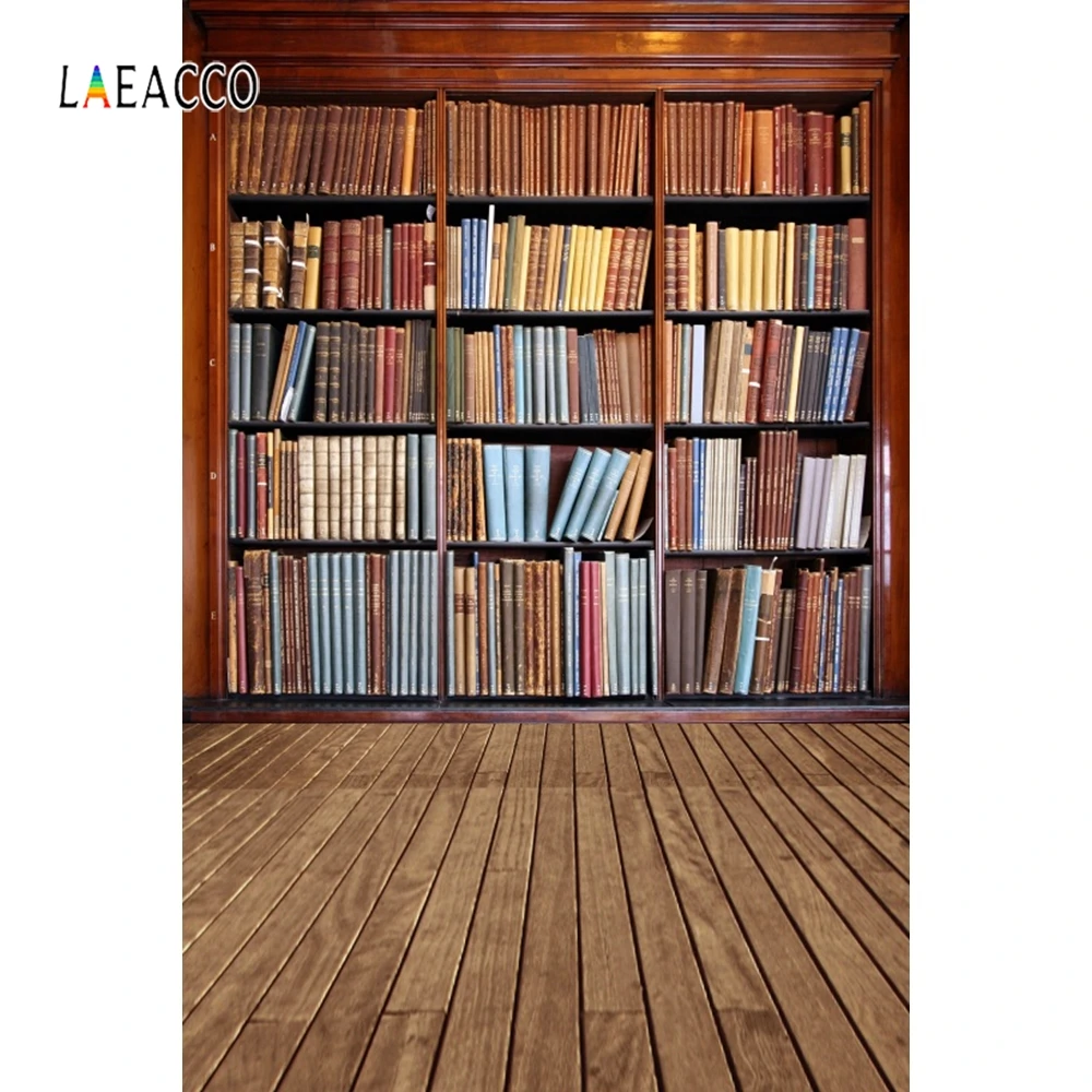Laeacco детская библиотека деревянный пол старая книжная полка книга фотографии фоны индивидуальные фотографические фоны для фотостудии