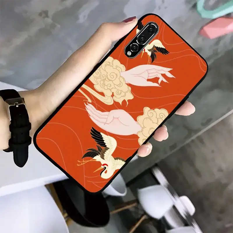 

YNDFCNB Chinese style Phone Case for Huawei Mate10 20Lite 20X Mate20 30 40 Pro Nova3 4 4E 3i nova5 5ipro black soft TPU case
