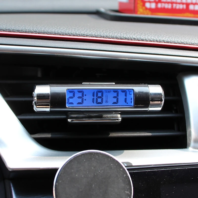 

Auto Car Temperature Voltage Clock Thermometer Meter Monitor Digital LCD Display Automobiles Parts & Accessories