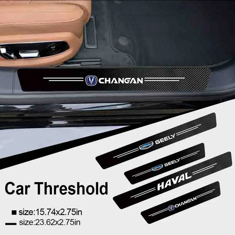 

4pcCar threshold strip protector black carbon fiber for MG 90s 996r N12h 301 Hr2020 Mn300 Zs Hs Eclipse Car Accessories