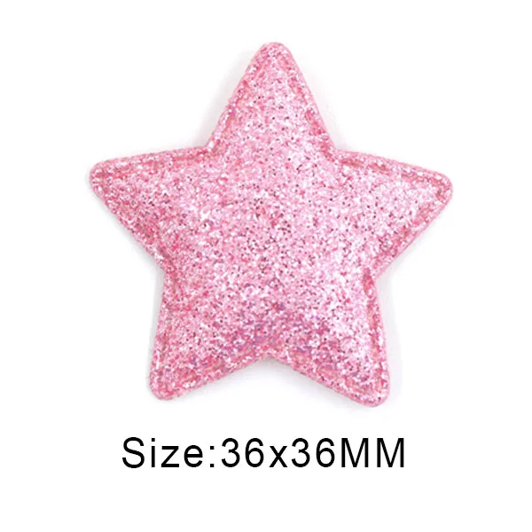Big Pink Star 50 шт разноцветные нашивки в виде звезд блестящая ткань аппликации из блесток для одежды/детские заколки для волос "сделай сам" аксессуары - Цвет: Big Pink Star