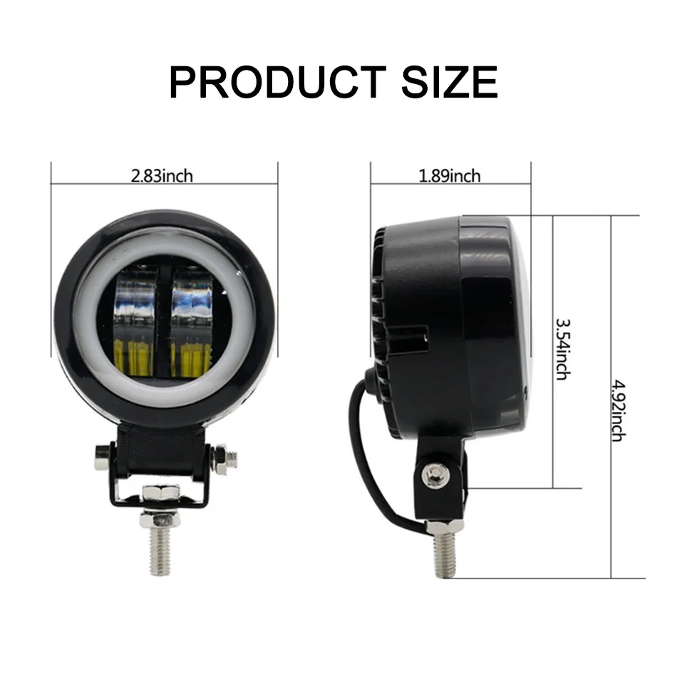 3 Inch Led Work Light Bar Fog Lamp Driving Daytime Off Road Spot 12V 24V 6000K for Motorcycle Halo Jeeps ATV SUV Headlight | Автомобили и