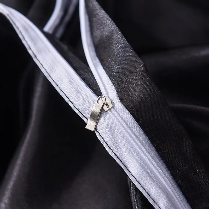 

5 1Pcs Duvetcover Solid color satin silk Single Double Queen King Quilt Cover Advanced Home Hotel Bed Soft Qualified Comfortable