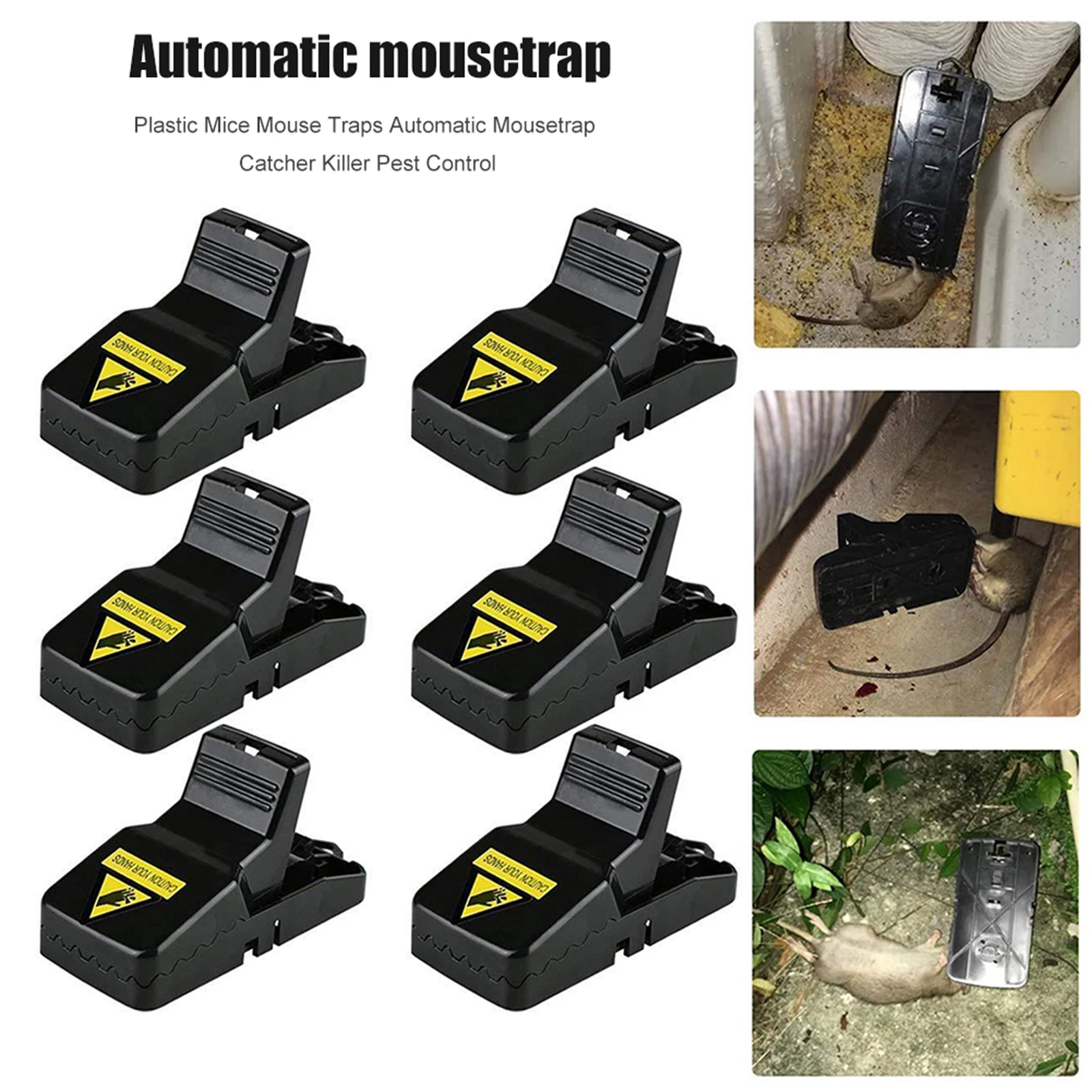 

6 шт., многоразовые пластиковые ловушки для мышей