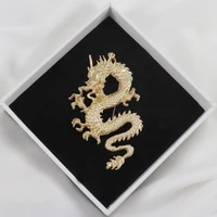 chinese style dragon animal brooches for men metal corsage suit lapel pin brooch badge pins for backpacks clothing accessories