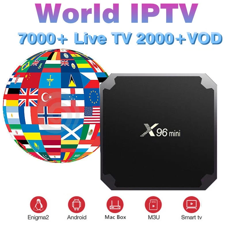 Голландский IP tv BOX 96 Мини Android Smart tv Box с 7000+ каналов Европа арабский Бельгия испанско-португальский США IP ТВ подписка Live tv
