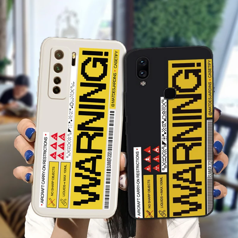 

Силиконовые чехлы для телефонов OPPO A9 A5 A3S A12E A7 A5S AX7 A7N A12S A11K A8 A31 F9 Pro предупреждающие ярлыки модный противоударный чехол