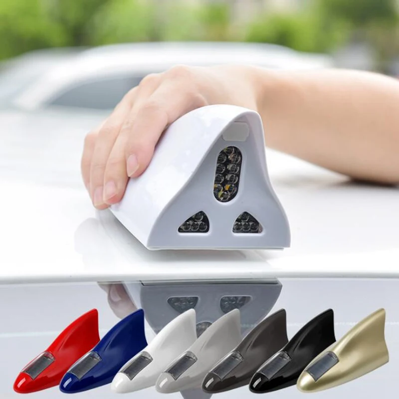 

Car shark fin antenna strobe light remote control model body decoration shark fin roof and tail