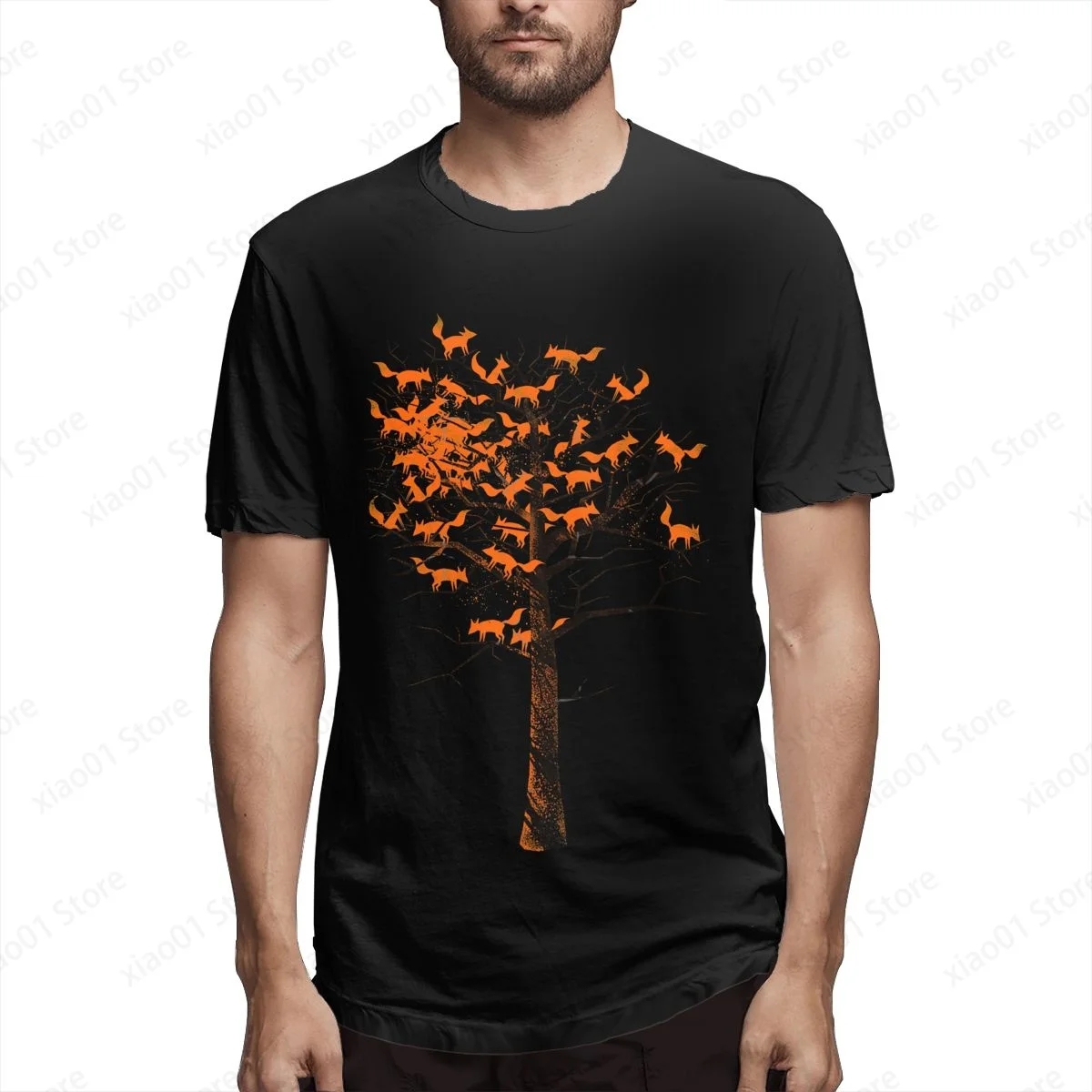 

Blazing Fox Tree T Shirt Men Women Graphics Harajuku T-Shirt Creativity Short Sleeve Tee Tops