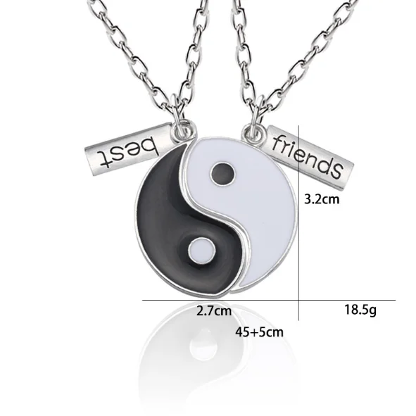 Пара Ожерелье Лучшие Друзья ювелирные изделия Инь Ян кулон для Тай Чи пары парные