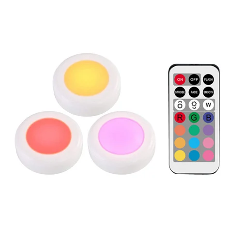 1remote 3 lamp 12 цветов RGBW светодиодный ночник беспроводной пульт дистанционного управления на батарейках сенсорный датчик под шкафом светильники для кухни настенный светильник - Цвет: 1remote 3 lamp