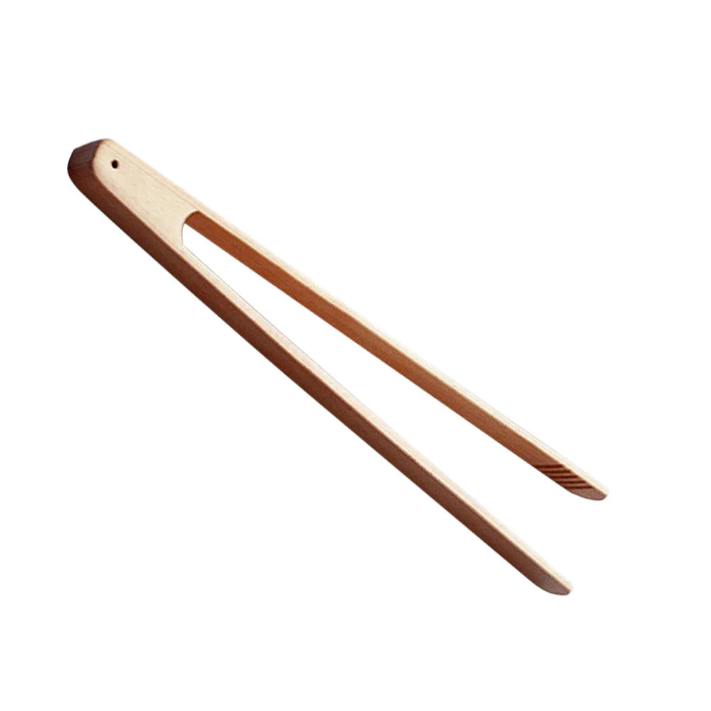 

Wooden Food Clips Bread Grill Holder Kitchen Tongs Long Easy Grip Toaster Serving Tongs for Cooking Toast Bread