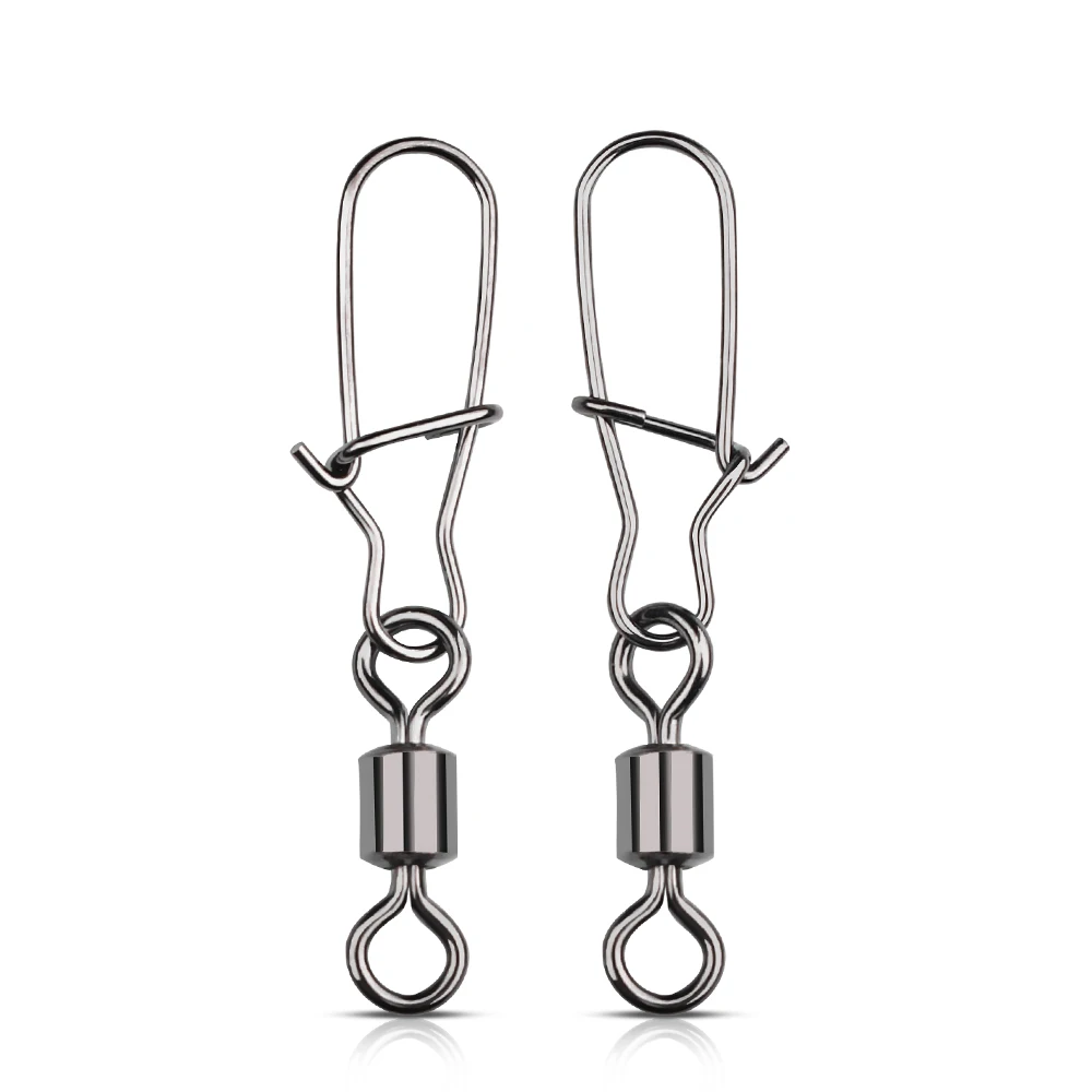 

FANMAIGUAN 30PCS 1#-12# Stainless Steel Fishing Connector Pin Bearing Rolling Swivel Snap Pins Fishing Tackle Accessories