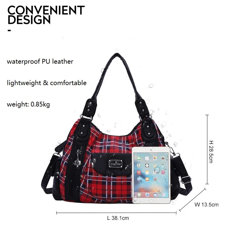 angelkiss fashion women hand bag designers luxury handbags women plaid shoulder bags female top handle bags large purse hobos free global shipping