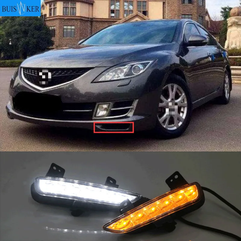 Светодиодный ные Противотуманные фары Дневные ходовые огни ДХО лампа для Mazda 6