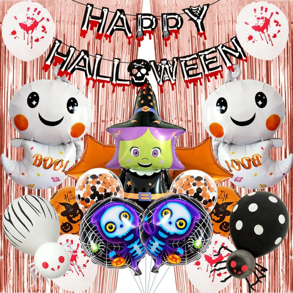 

Halloween Balloon Set Seven Witch Suit Fine Workmanship Halloween Props Decoration Portable Holiday Gift