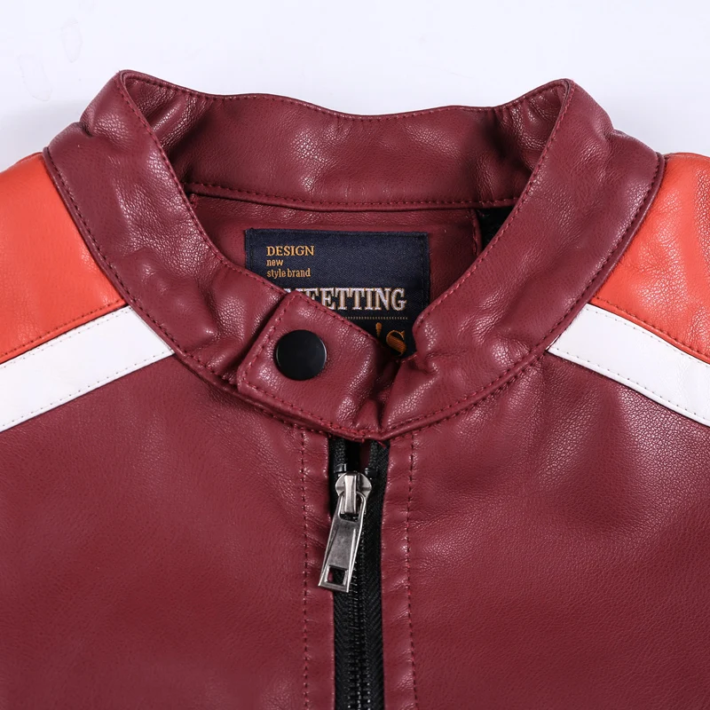 Зимняя мужская кожаная куртка повседневная куртка-бомбер мужская модная качественная кожаная мотоциклетная куртка со стоячим воротником Мужские приталенные пальто