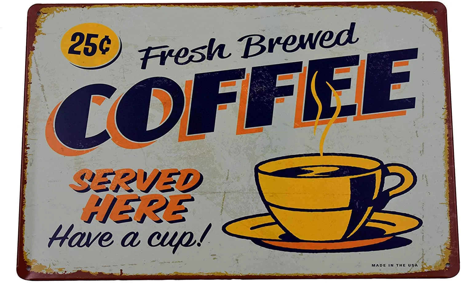 

Fresh Brewed Coffee Retro Metal Tin Sign Posters Kitchen Café Diner Restaurant Wall Decor 12X8Inch