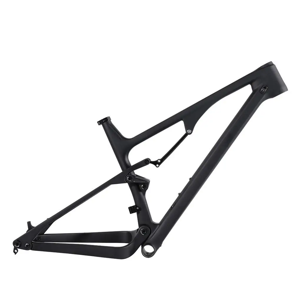 Black Spcycle XC карбоновая полная подвеска рама 27,5 er 29er горный велосипед полная подвеска рама 148*12 мм Boost MTB рама 27,5+ BB92 - Цвет: Black