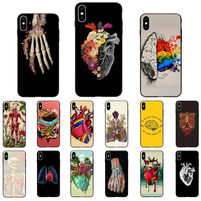 

Human Organ Brain Kidney Heart Phone Case for iphone 13 12 11 Pro Max 13 12mini XS MAX X XR SE2 8 7 Plus Case