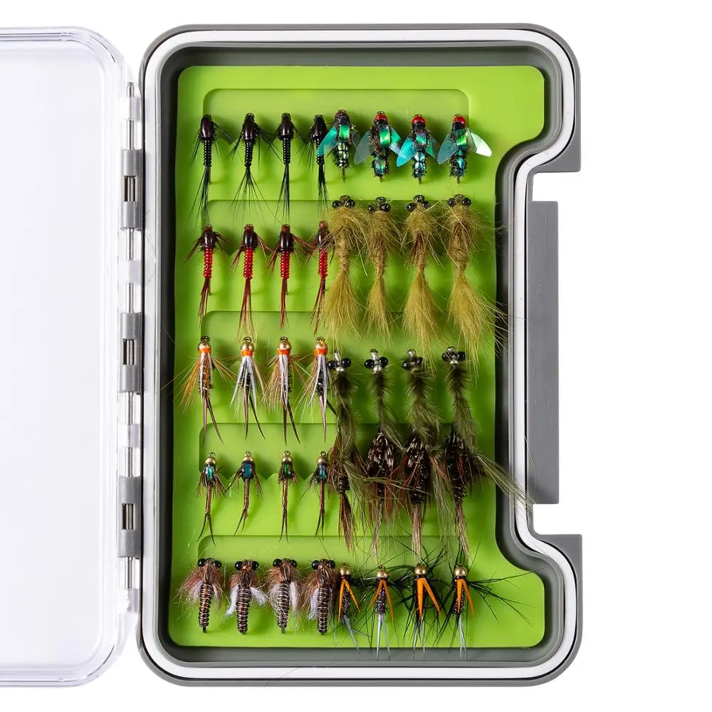 

Bassdash Trout Steelhead Salmon Fishing Flies Assortment 40pcs, Fly Lure Kit with Fly Box