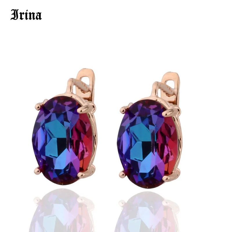 Женские серьги в форме яйца высококачественные стеклянные гвоздики 8 цветов