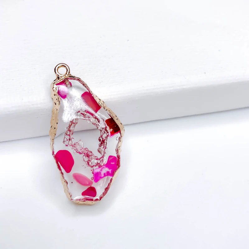 

Irregular Resin Retro Metal Eardrop Pendant Charms Jewelry Accessories Diy Material for Earring Necklace 4pcs