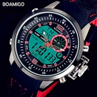 BOAMIGO Роскошные Дизайнерские мужские часы Красные спортивные часы relojes de cuarzo цифровые часы кварцевые наручные часы relogio masculino