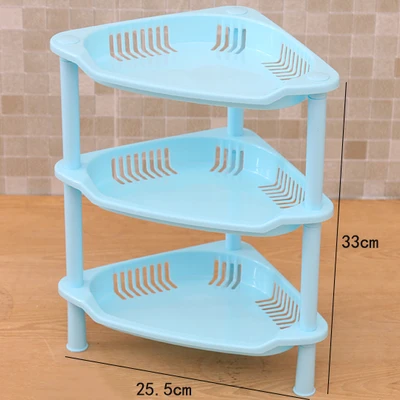 3Layers-blue Bathroom Shelf Organizer Corner Shelf Caddy Bathroom Plastic Corner Shelf Shower Storage Shampoo Holder Kitchen Storage Rack - Цвет: 3Layers-blue