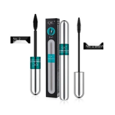 

Echos Makeup QIC Dual-effect 4D Mascara Waterproof, Long, Curly Thick Non-clumping 2in1 Silicone Brush Head