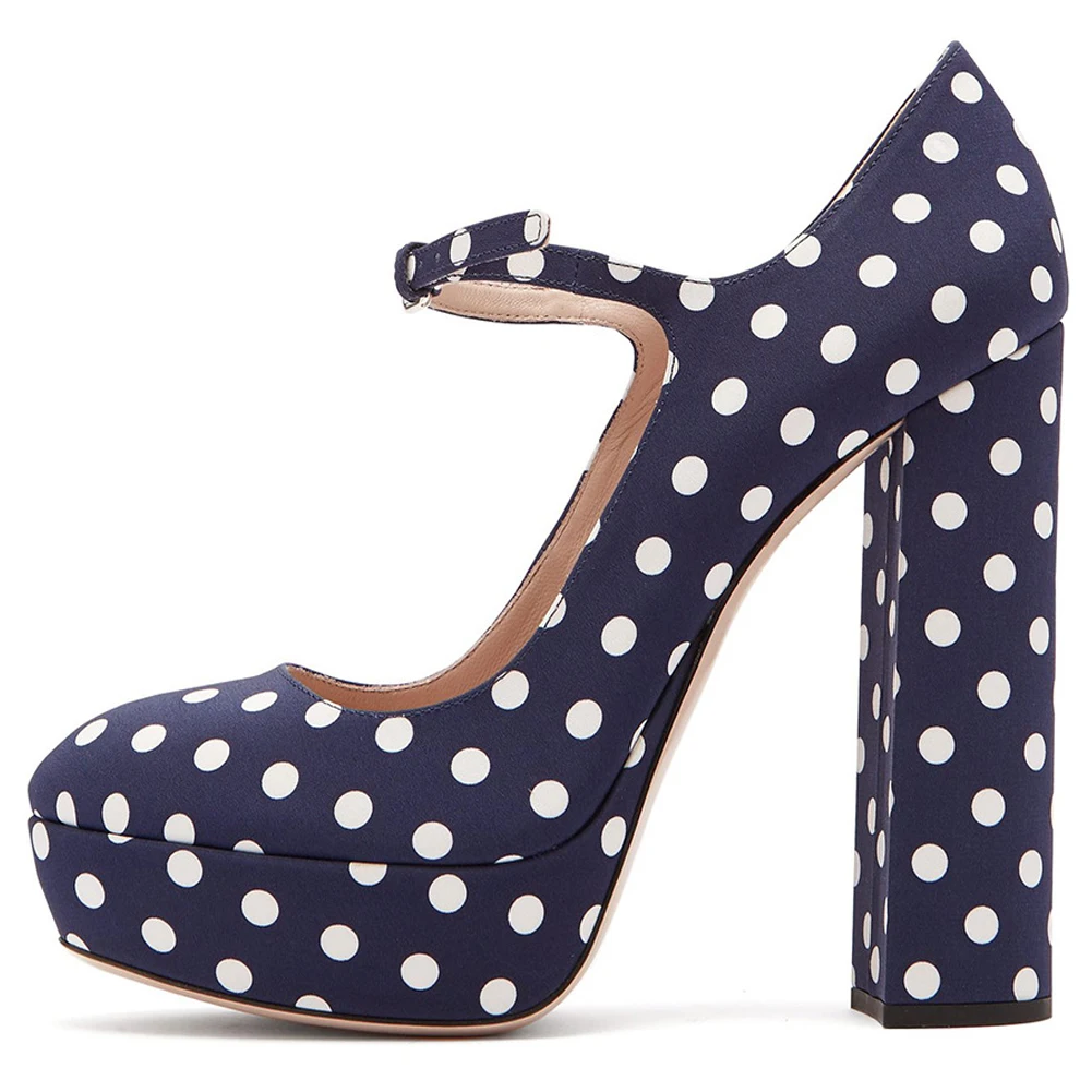 Женские вечерние туфли-лодочки на платформе и высоком массивном каблуке | Обувь