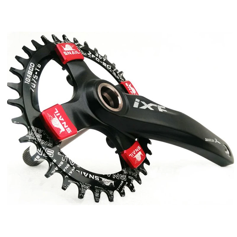 Овальная цепь 104BCD узкая широкая MTB болты горный велосипед 32T 34T 36T 38T шатун с одной