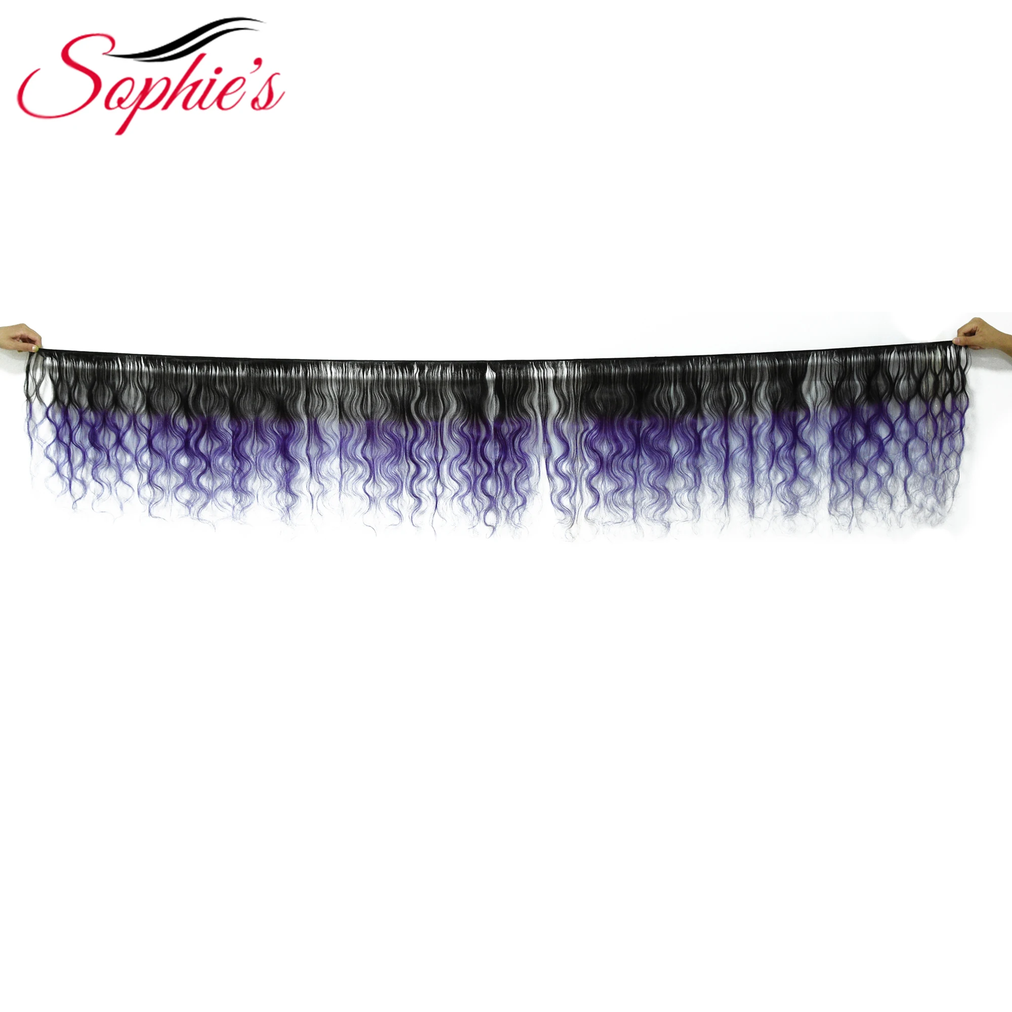 Предварительно окрашенные волосы Sophie ed Ombre T1B/фиолетового цвета 1 пряди волос