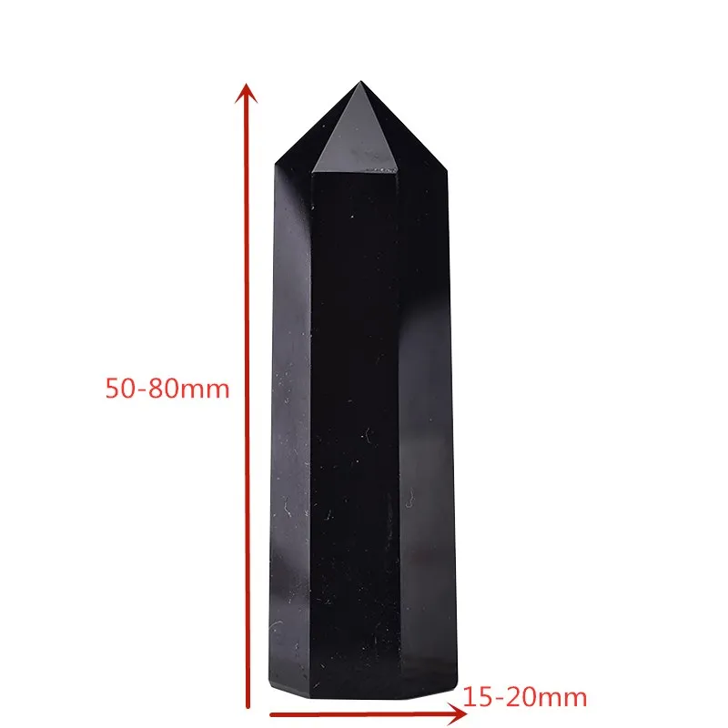 

1pc Natural Obsidian Crystal Point Tower Healing Energy Stone Reiki Obelisk Crystal Quartz Wand Home Decoration Pyramid DIY Gift