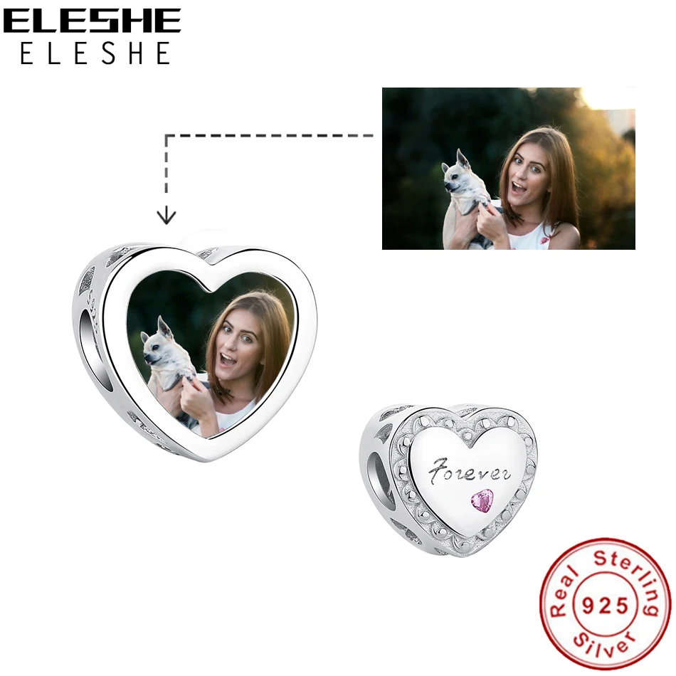 ELESHE колько Forever Love 925 пробы серебра в форме сердца шарик шарма Подходит