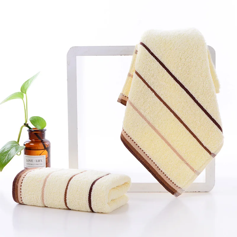 

Towel Pure Cotton Plain Color Fresh Style Small Lattice Super Soft And Strong Water Absorption High Quality Towel 34*74cm
