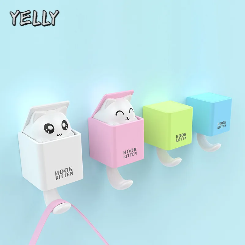 Креативный настенный крючок со скрытой кошкой для одежды шляпы шарфа ключей