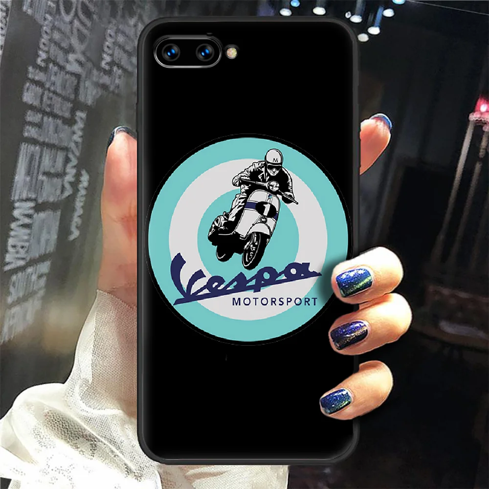 

Vespa Scooter style Fashion Phone Case Cover Hull For HUAWEI honor 8 8c 8a 8x 9 9a 9x V10 MATE 10 20 I lite pro black cover