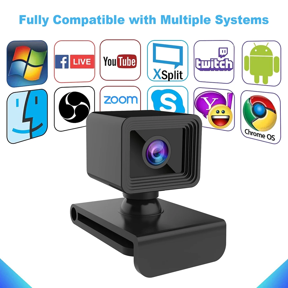 

1080P Webcam S1 HD Webcam USB Plug Play Web Camera with Built-in Microphone for Live Streaming Video Conference Car Accessories