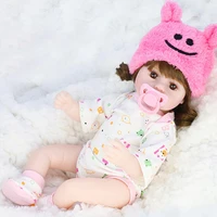 42cm curly hair style reborn baby doll toy soft vinly silicone lifelike girls gift doll toy