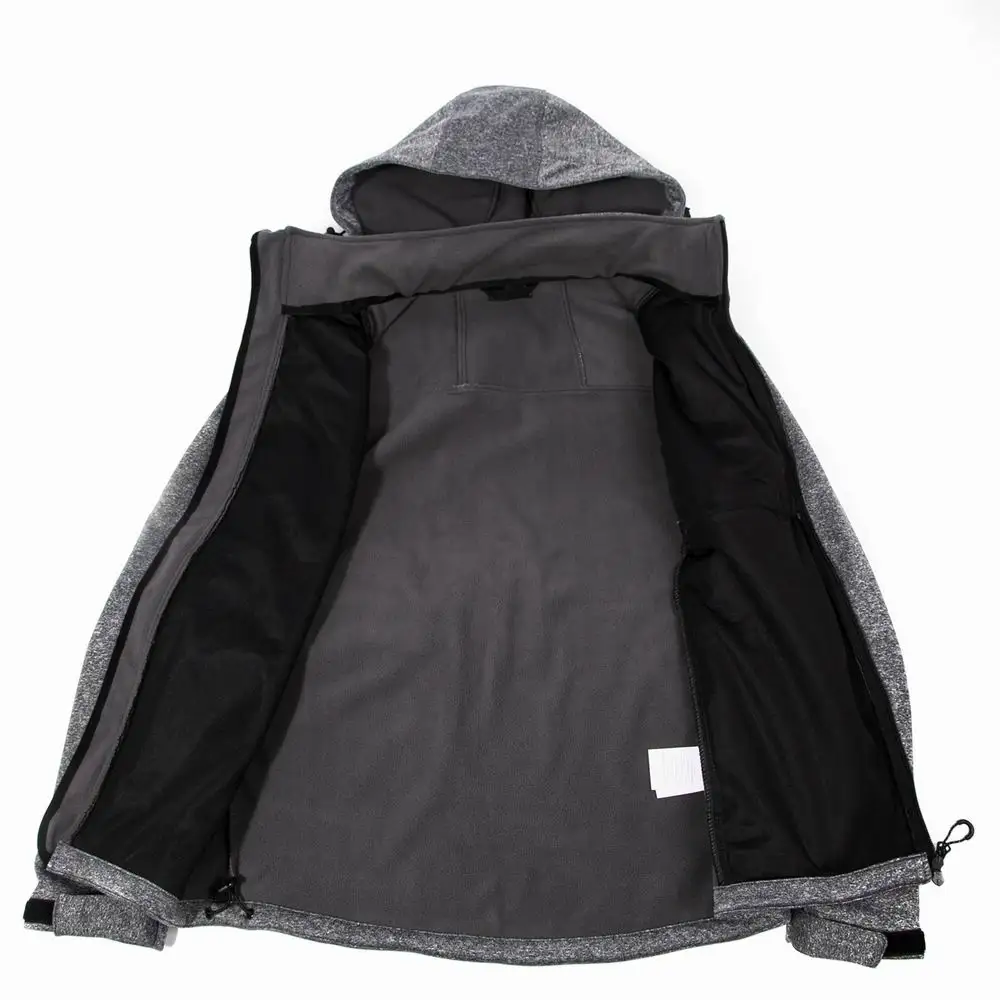 

Customize LOGO Softshell Jacket Men Hooded Waterproof Thermal Fleece Outdoor Hiking Clothing Skiing Trekking Camping Ski Clothes