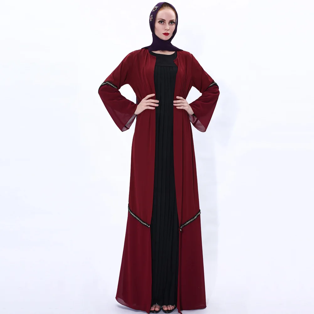 ИД Мубарак открытая абайя Турция кимоно женский кардиган мусульманский хиджаб платье макси Abayas для женщин Кафтан Дубай мусульманский Хала...