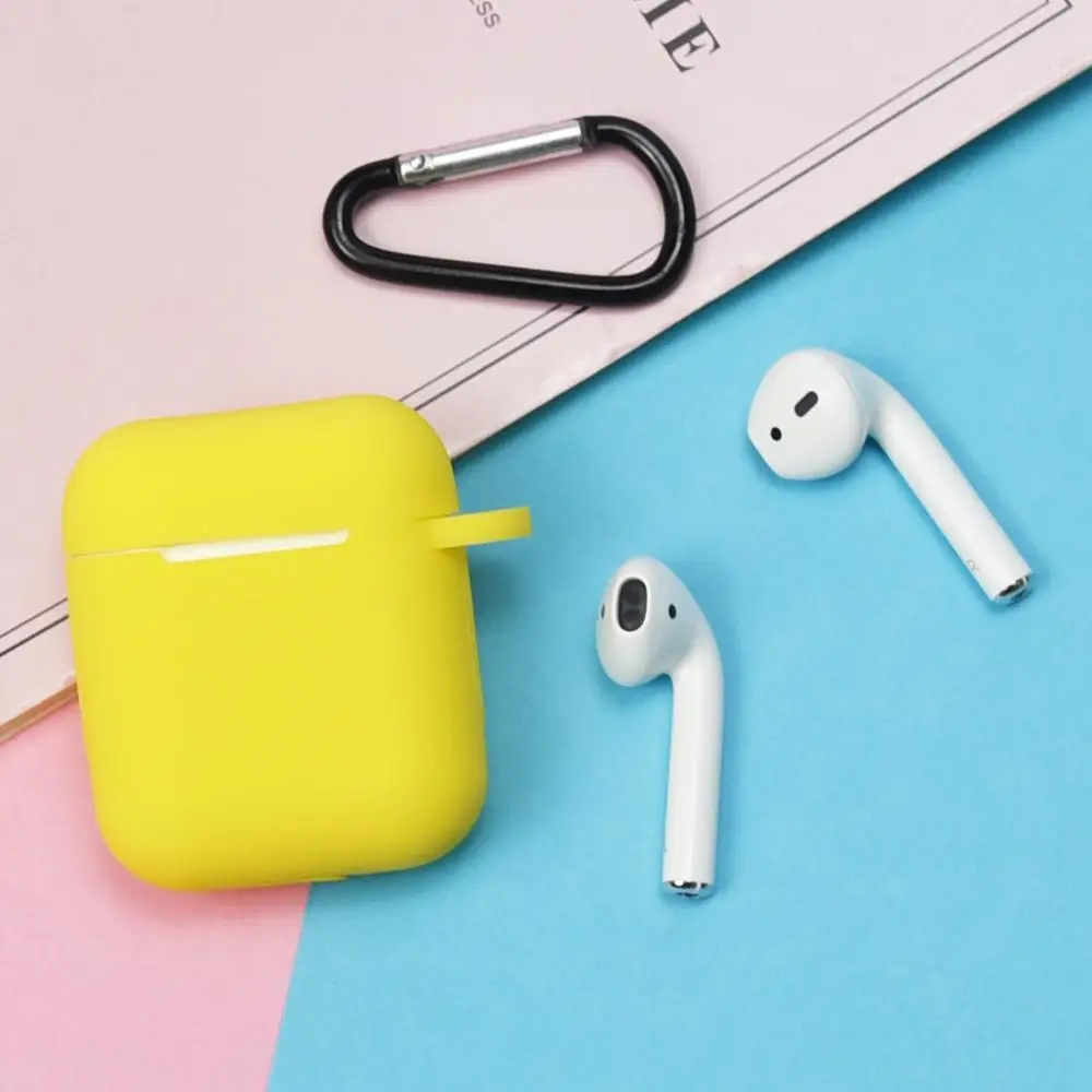 Серый Полный защитный чехол для Apple Airpods Air pods, портативный силиконовый чехол с брелоком для наушников, чехол для зарядки - Цвет: Серый