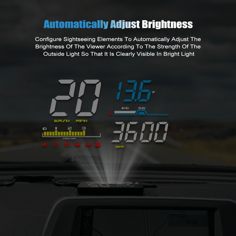 Дисплей на лобовое стекло автомобиля HUD D5000 проектор скорости охранная