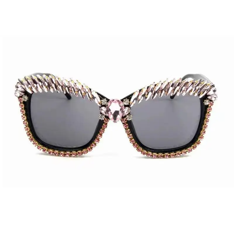

Diamond-studded Exaggerated Square Sunglasses Oversized Frame Retro Men and Women Fashion Sunglasses Cross-border Glasses