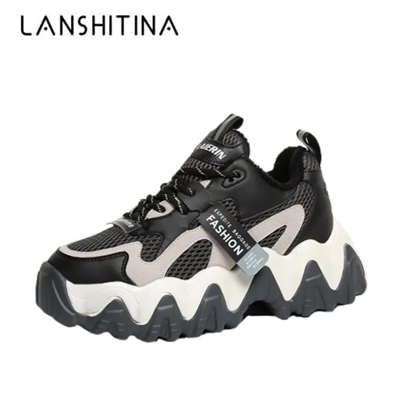 Женские зимние теплые кроссовки удобные дышащие с мехом на плоской подошве 5 см