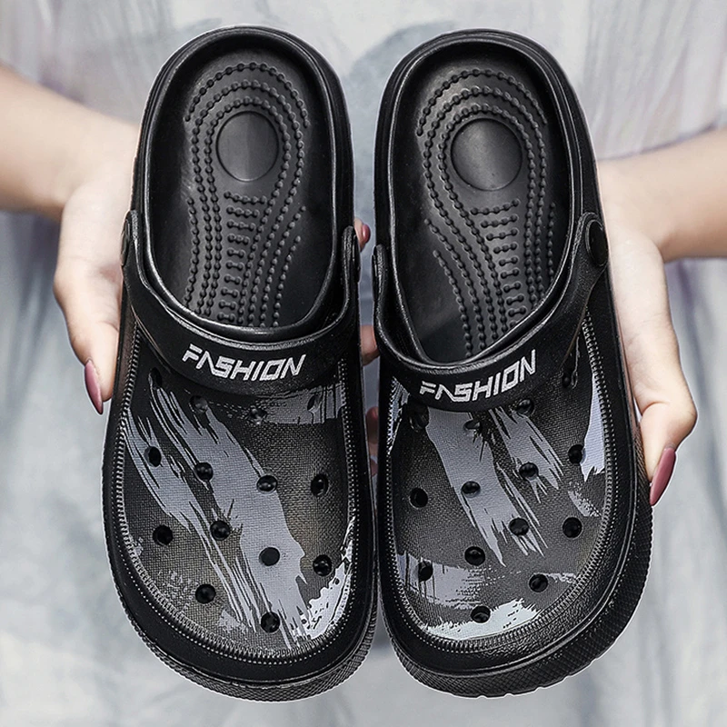 

Пляжные сандалии на воздушной подушке для пар, водонепроницаемые дышащие модные тапочки на плоской подошве, обувь с отверстиями из ЭВА