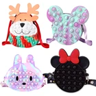 Аниме Фигурка Минни Микки Маус из Диснея, женская сумка-мессенджер для хранения, игрушки-Непоседы, украшение для дня рождения, рождественский подарок для девочек