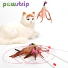 1 шт. забавная палка для кошек, интерактивные тренировочные игрушки для кошек, удочка, забавная игрушка для кошек, красочные перья, игрушки для котят с колокольчиком, товары для домашних животных