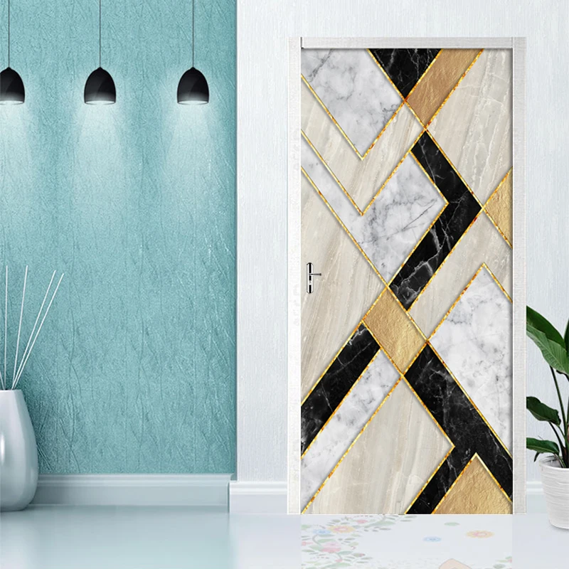 Креативная 3D наклейка на дверь 95x21 5 см/самоклеящиеся обои на двери по индивидуальному размеру, «сделай сам», обновление, водонепроницаемые наклейки для спальни